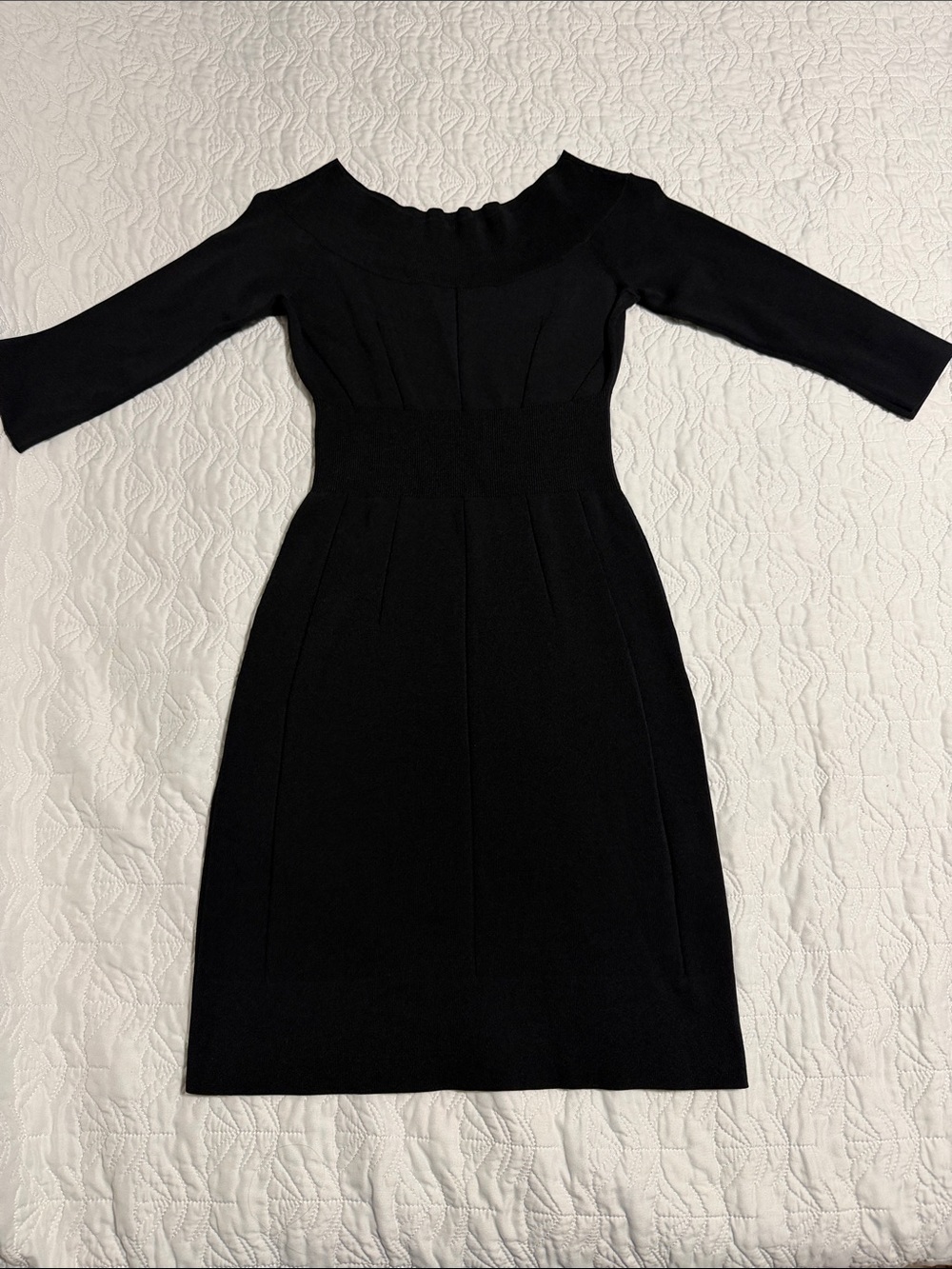 Versace Black Off-Shoulder Long Sleeve Midi Dress